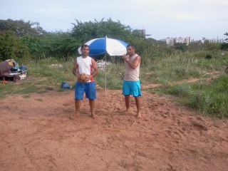 A dupla de Nova Parnamirim Jailson e Aldo participando do momento de confraternização de aniver do atleta Célio (Bombado)